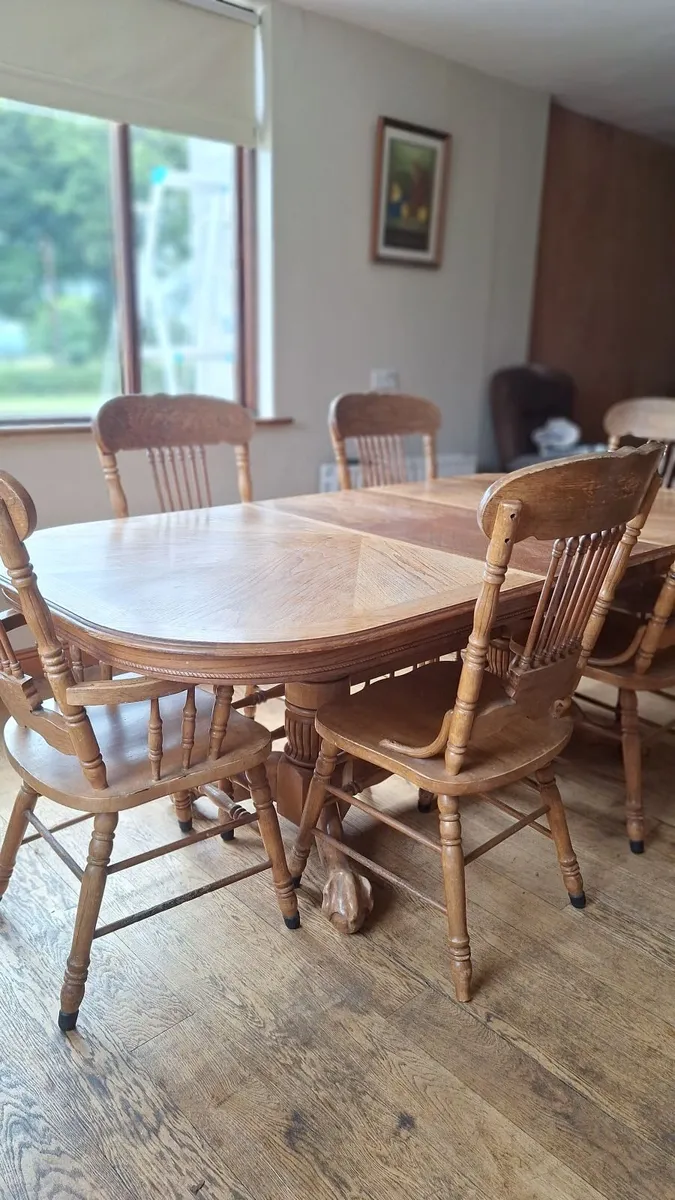 Solid Wood Extendable Dining Table and 6 Chairs - Image 4