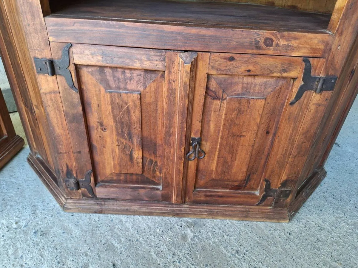 Rustic Corner TV Unit & Matching Cabinet (DELIVERY - Image 4