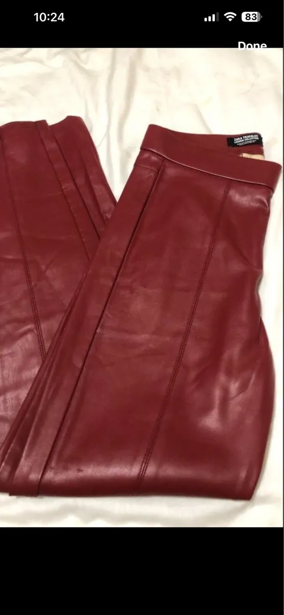 Ladies Zara leather trousers size S €10 - Image 1