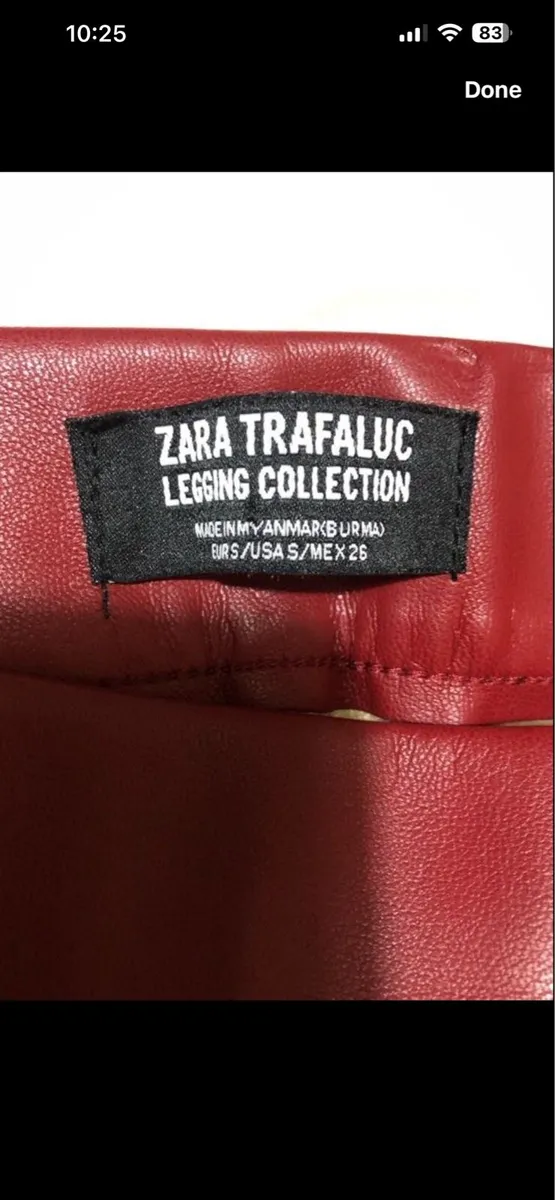 Ladies Zara leather trousers size S €10 - Image 3