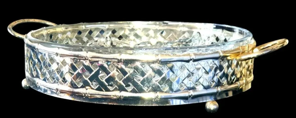 Vintage Phoenicia Crystal Relish Dish & Stand - Image 4