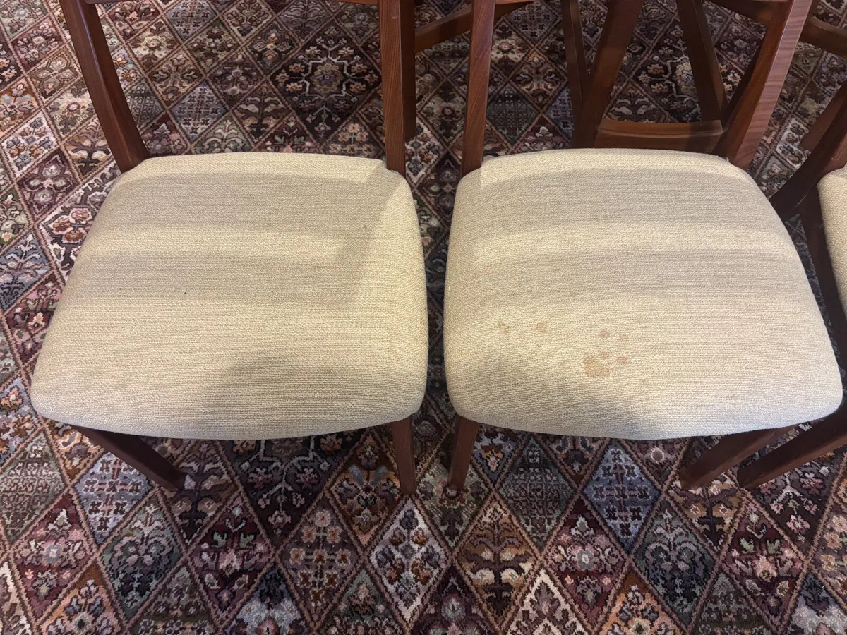 4 Vintage Teak Dining Chairs - Image 4