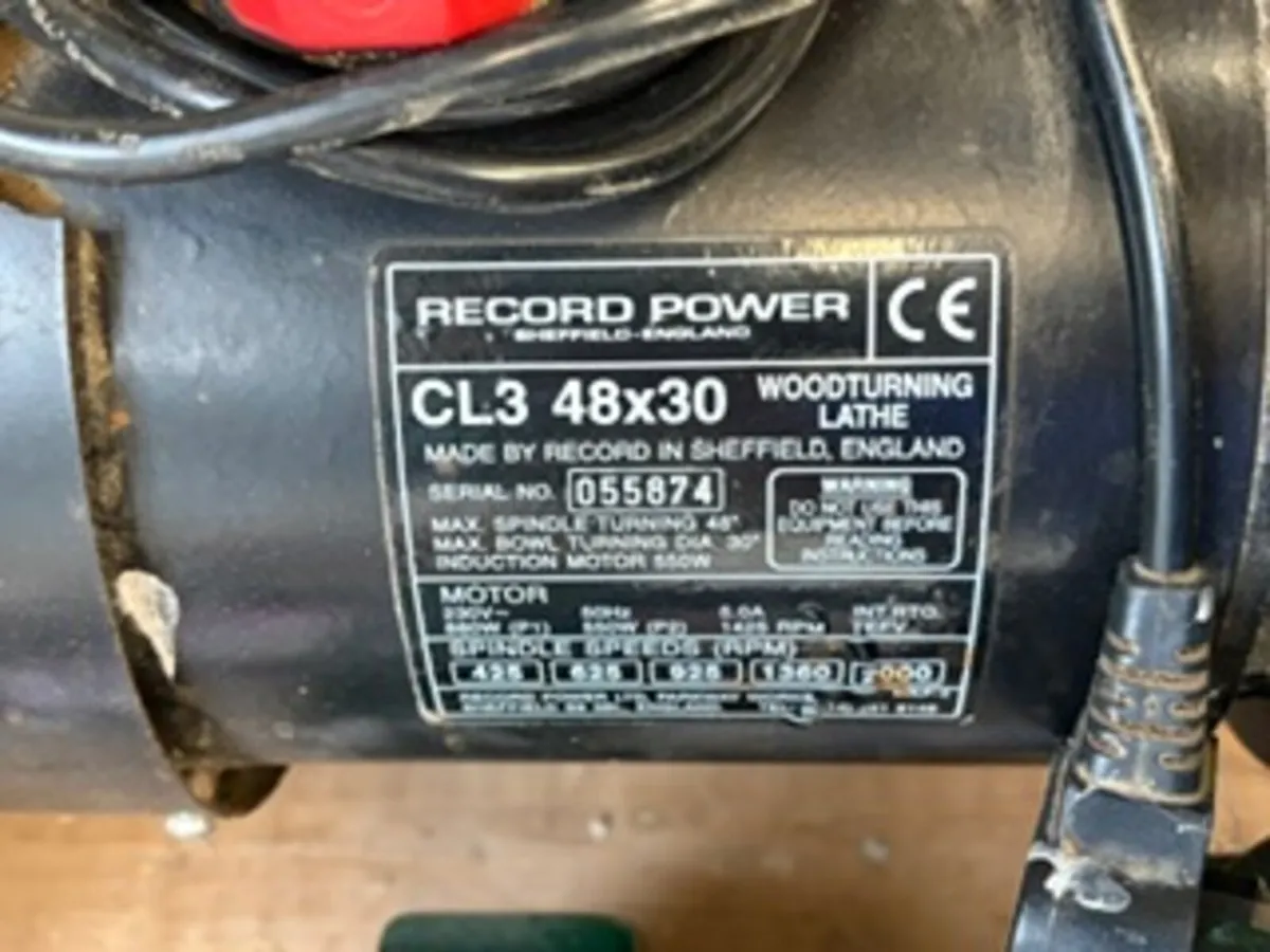 Record Power Woodturning Lathe CL 3 48 X 30 - Image 4