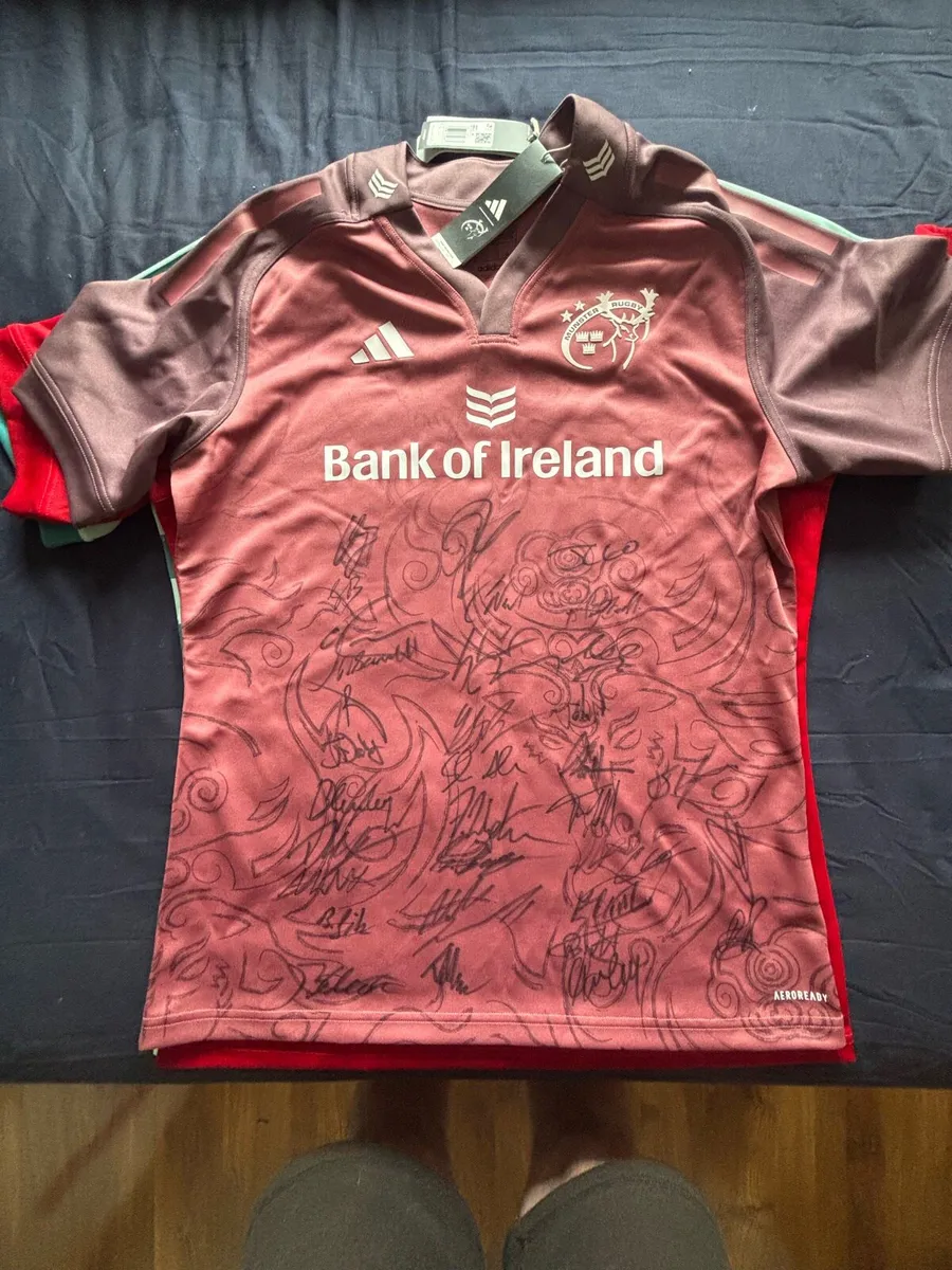 3 x Signed Munster rugby jerseys. - Image 2