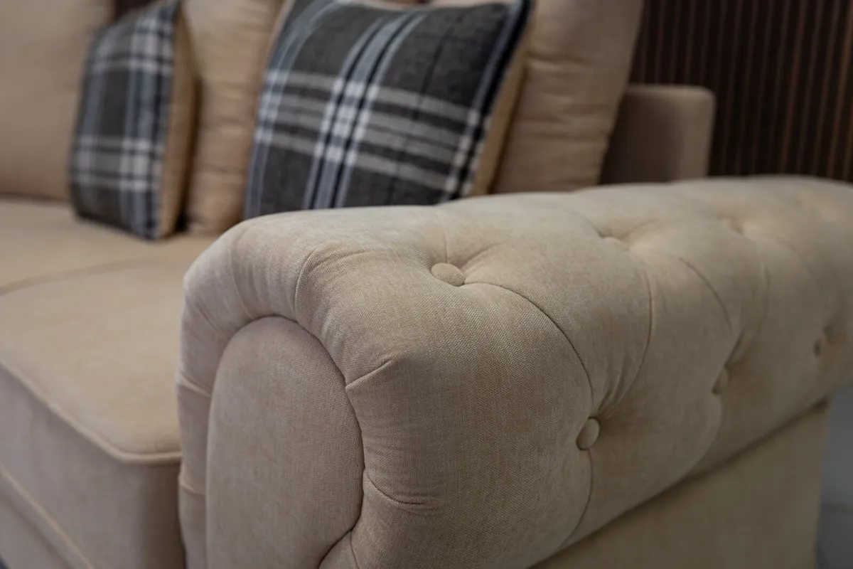 Verona Beige Corner Scatter Cushions Sofa - Image 4