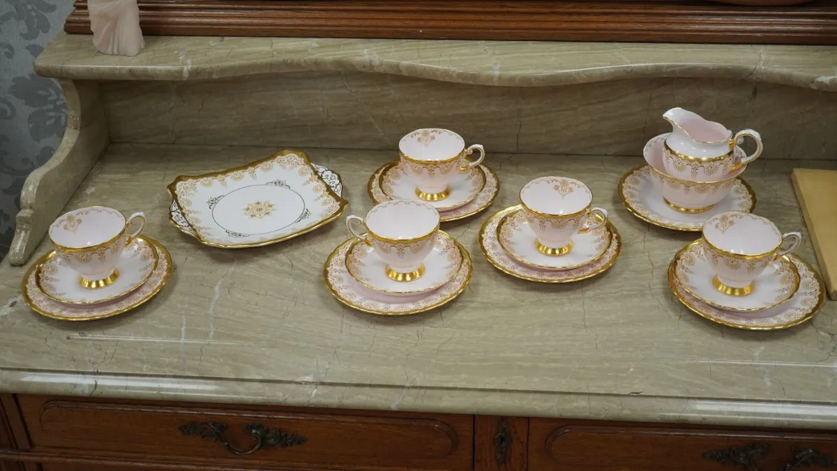 Lot of Tuscan Pink & Gold Bone China - Image 2