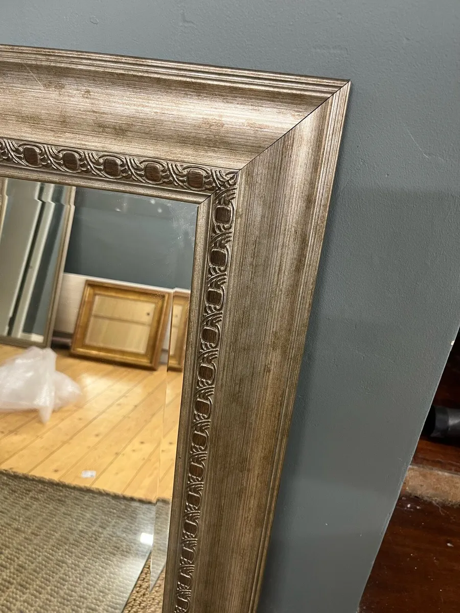Brushed Silver wood framed mirror for Hallway - Image 2
