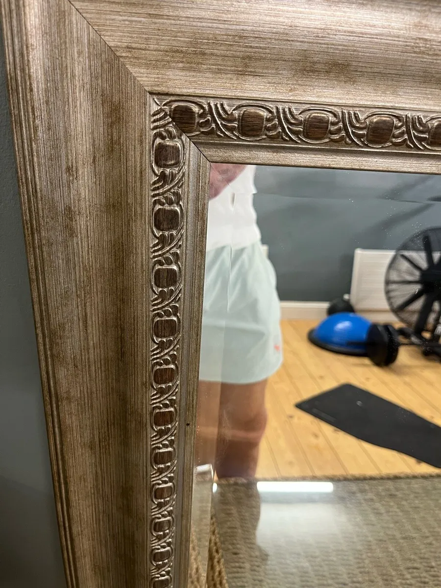 Brushed Silver wood framed mirror for Hallway - Image 3