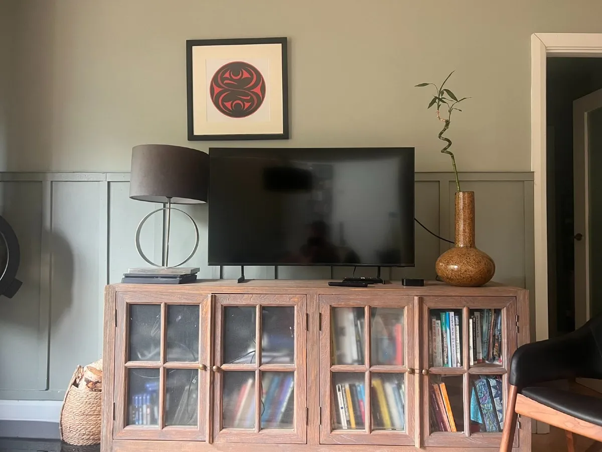 Two solid wood elm cabinets - Image 2