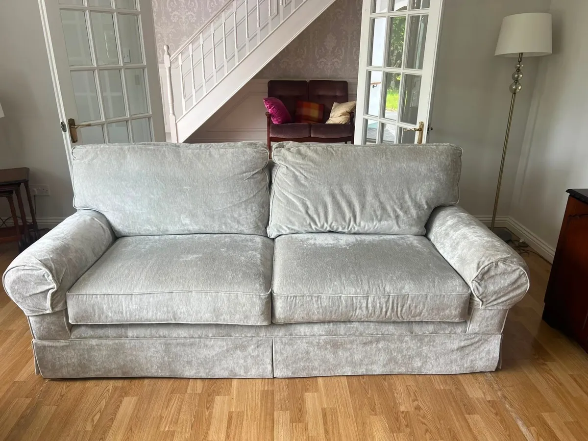 Silver/Grey 3-Seater Sofa - Image 2