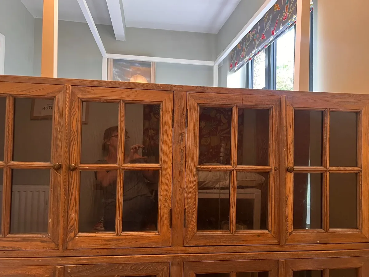 Two solid wood elm cabinets - Image 4