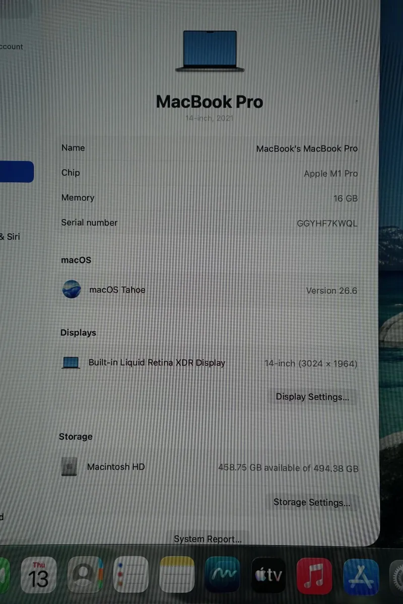 Macbook Pro 14" 2021 M1 Pro | 16GB | 512GB - Image 2