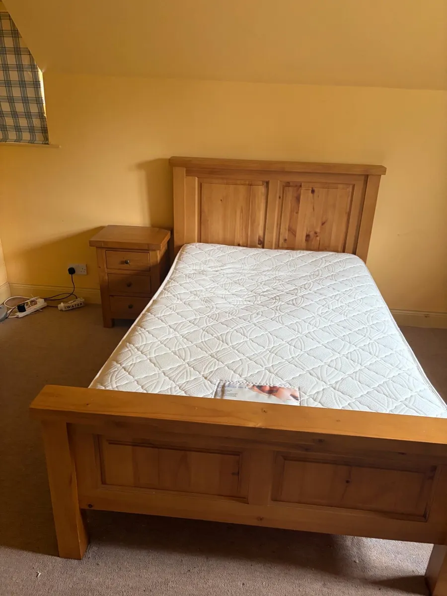Bed with Mattress and side table - Image 2