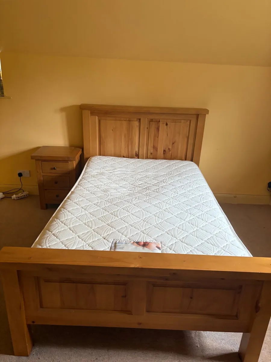 Bed with Mattress and side table - Image 3