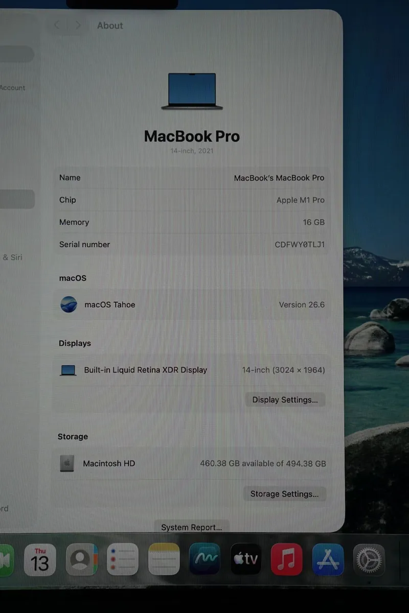 Macbook Pro 14" 2021 M1 Pro | 16GB | 512GB - Image 2