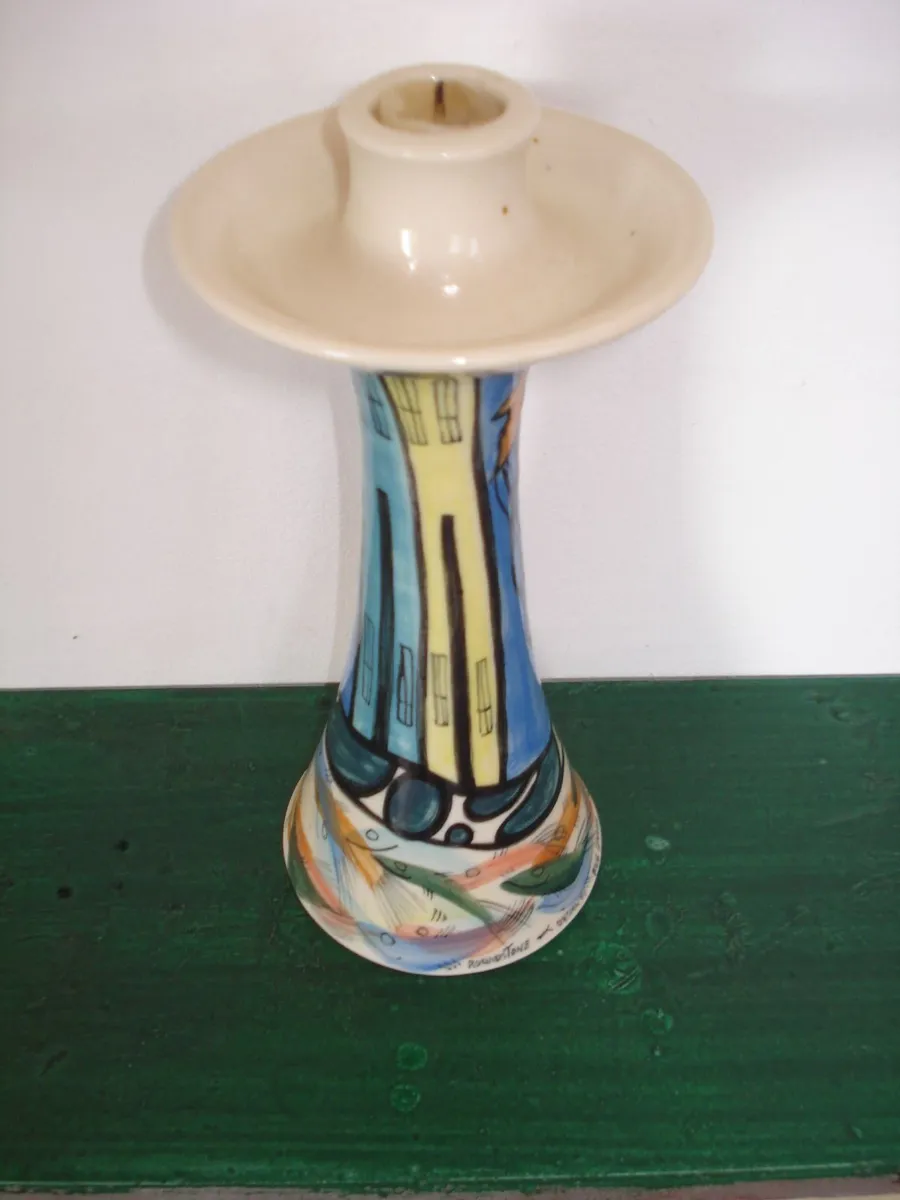 IRISH CERAMIC CANDLE STICK HOLDER. GALWAY. - Image 1