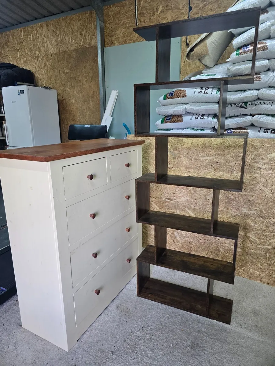 Chest of drawers and shelf