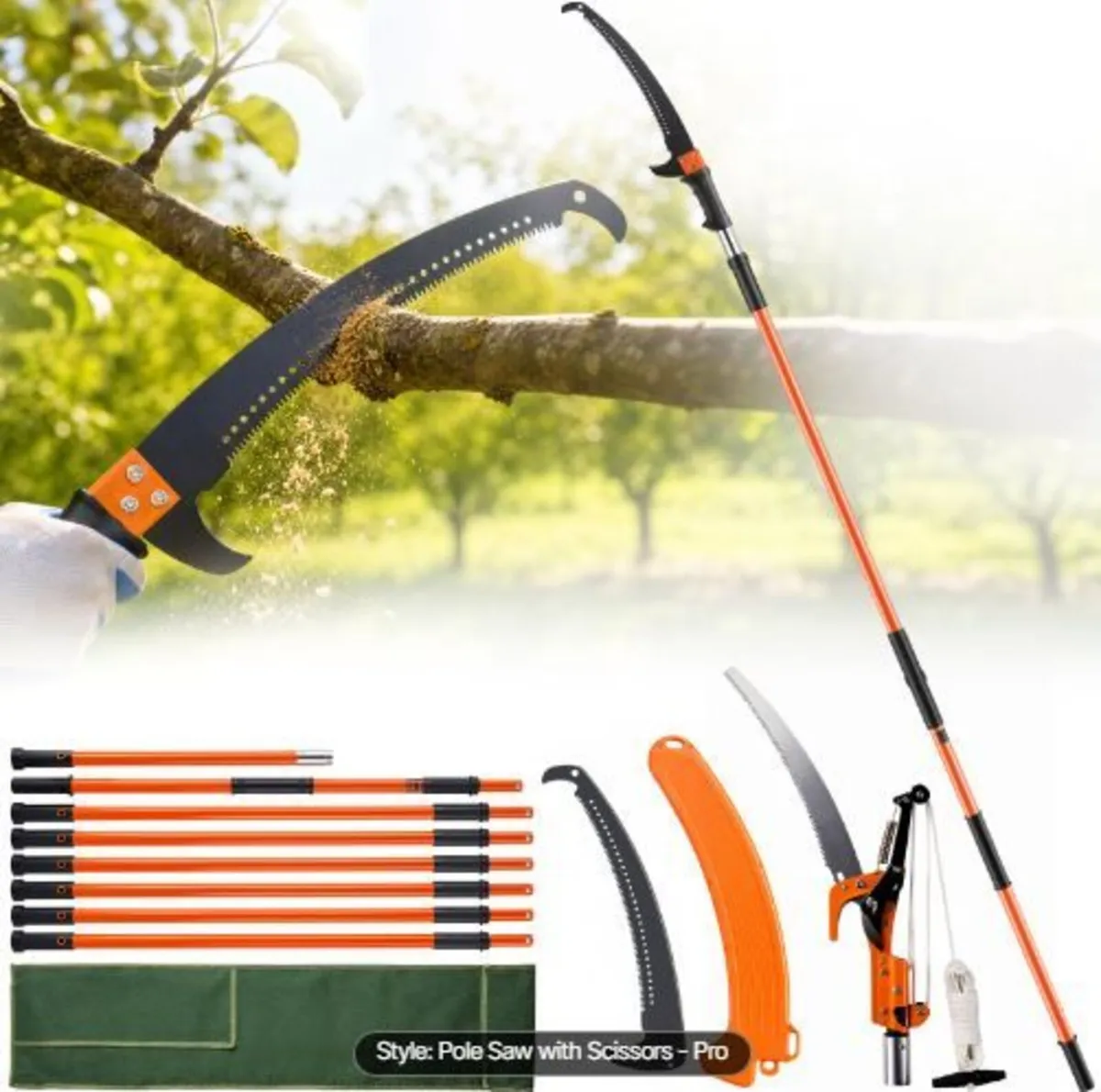 Manual Pole Saw, 2.2-8.2 m Extendable - Image 4