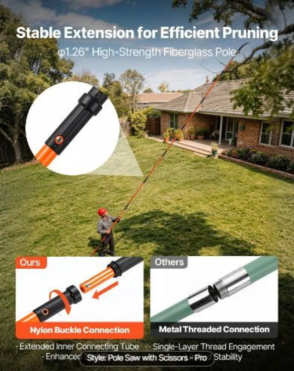 Manual Pole Saw, 2.2-8.2 m Extendable - Image 2