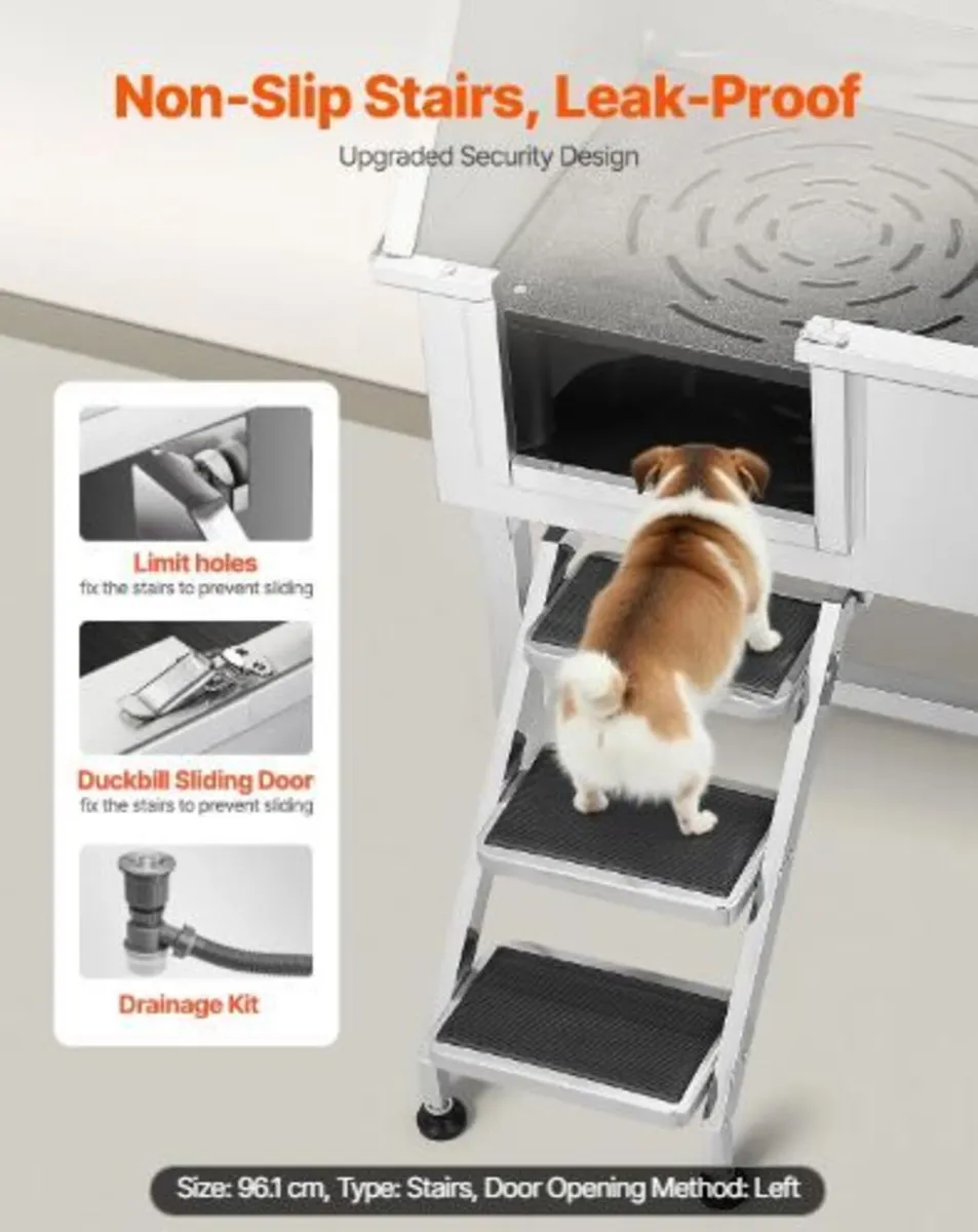 96.5 cm Stainless Steel Dog Washing Station - Image 3