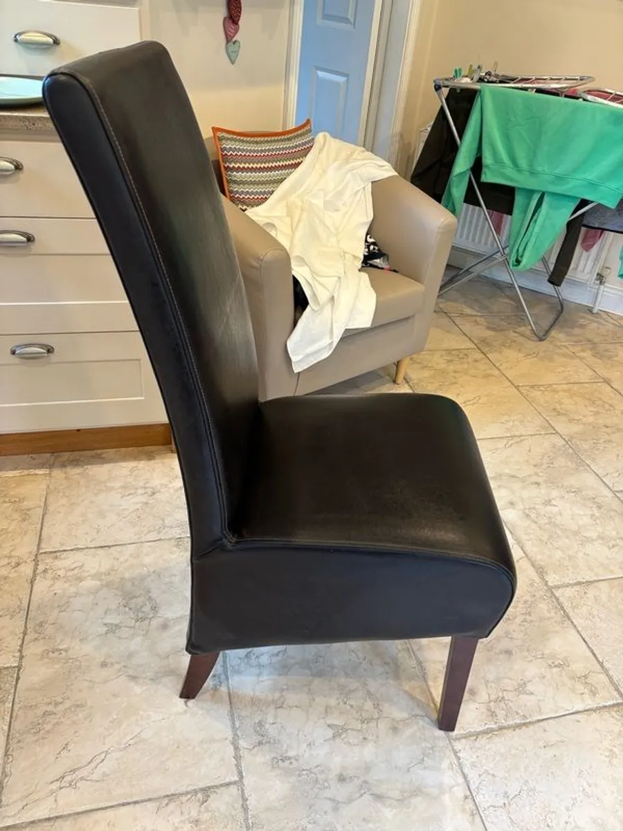 Six leather dining leather chairs - Image 4