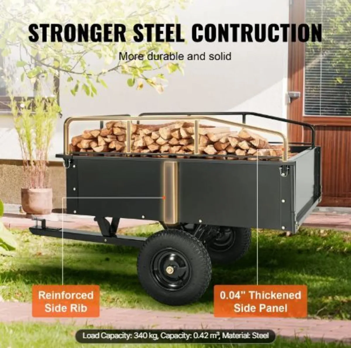 Heavy Duty ATV Trailer Steel Dump Cart - Image 4