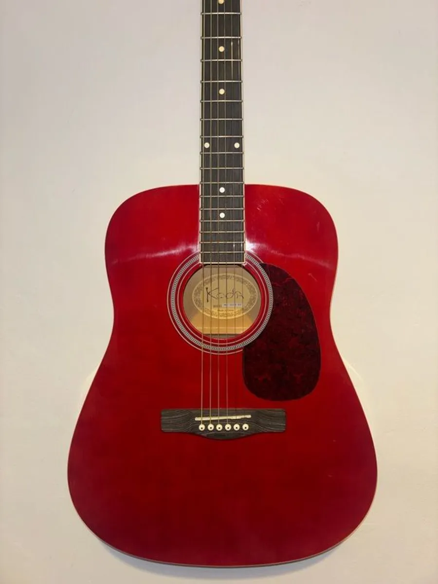Koda Acoustic Guitar Red - Like New + Gig Bag - Image 3