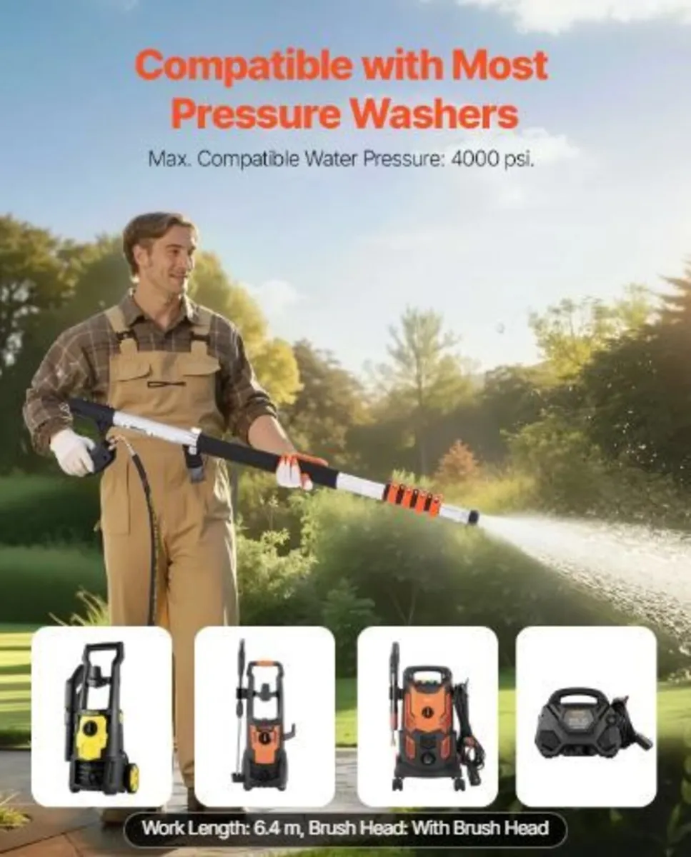Pressure Washer Telescoping Wand, 24 ft - Image 4