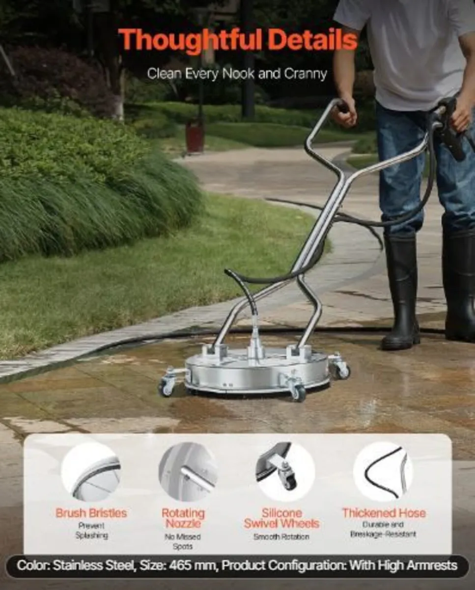 18" Pressure Washer Surface Cleaner, - Image 4
