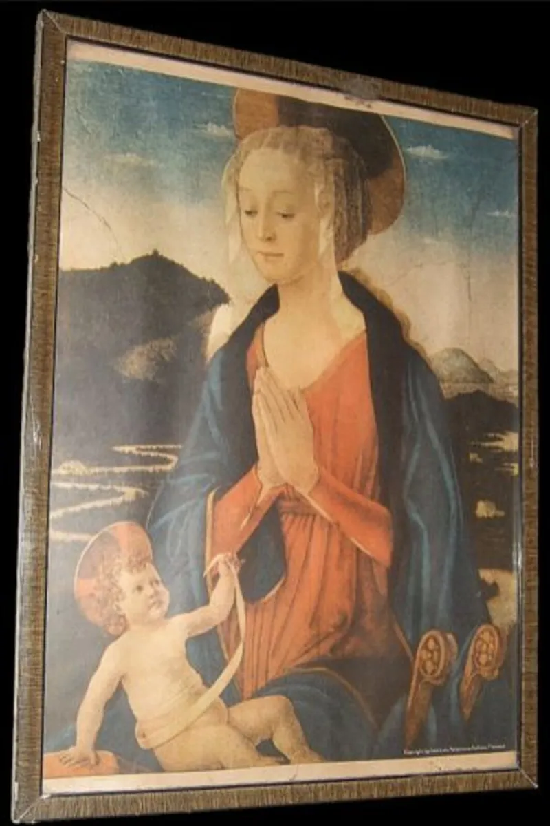 Vintage Framed Alinari Italian Art Print - Madonna - Image 1