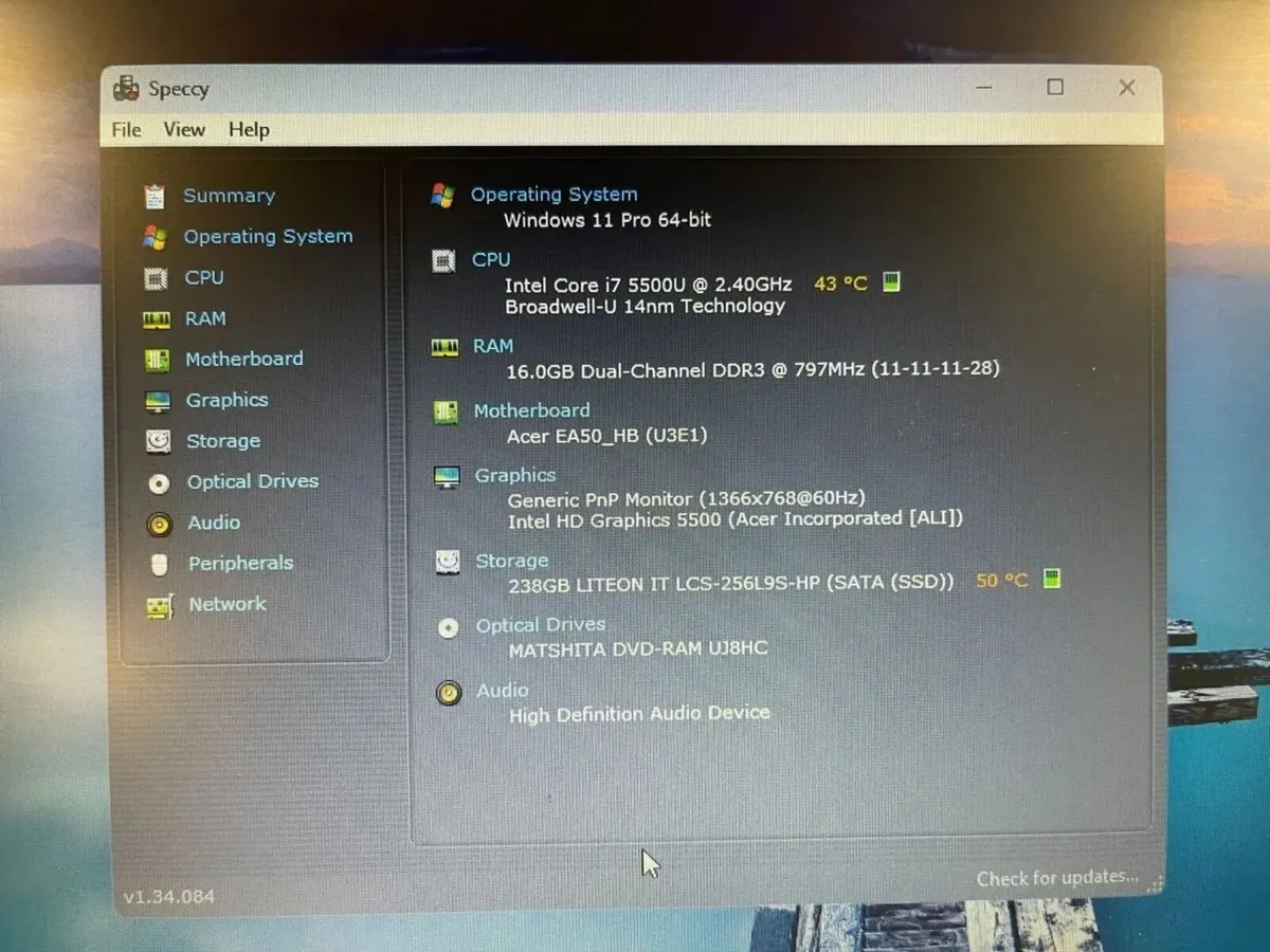 Acer Aspire E5 - i7/16gb/256GB SSD - Image 4