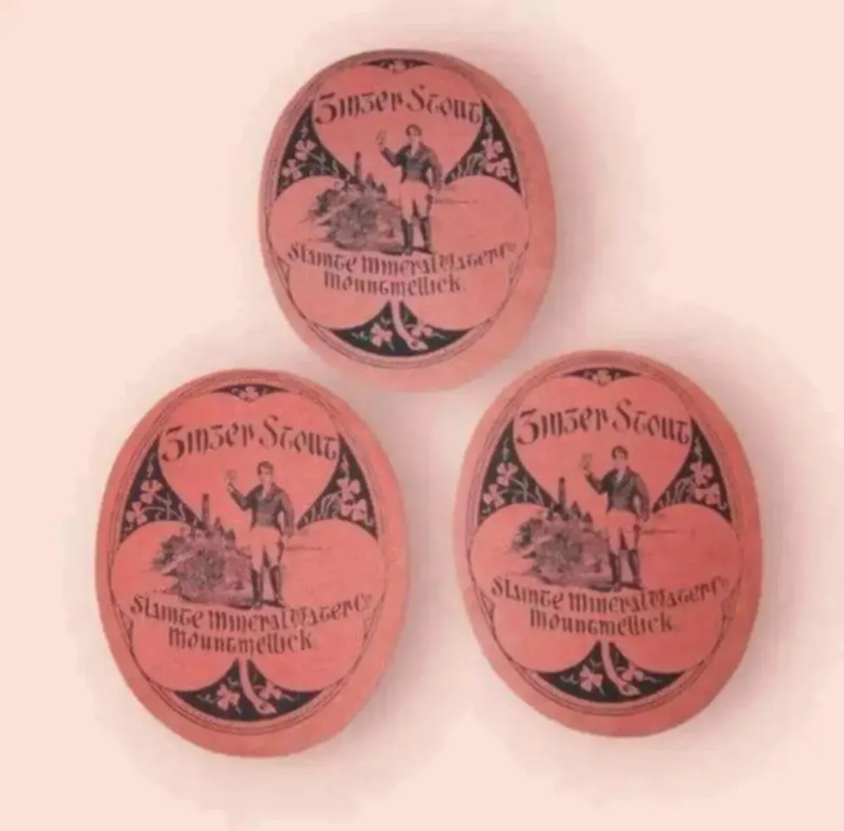 Trio Mountmellick'Slainte Mineral Water Co' Labels - Image 1