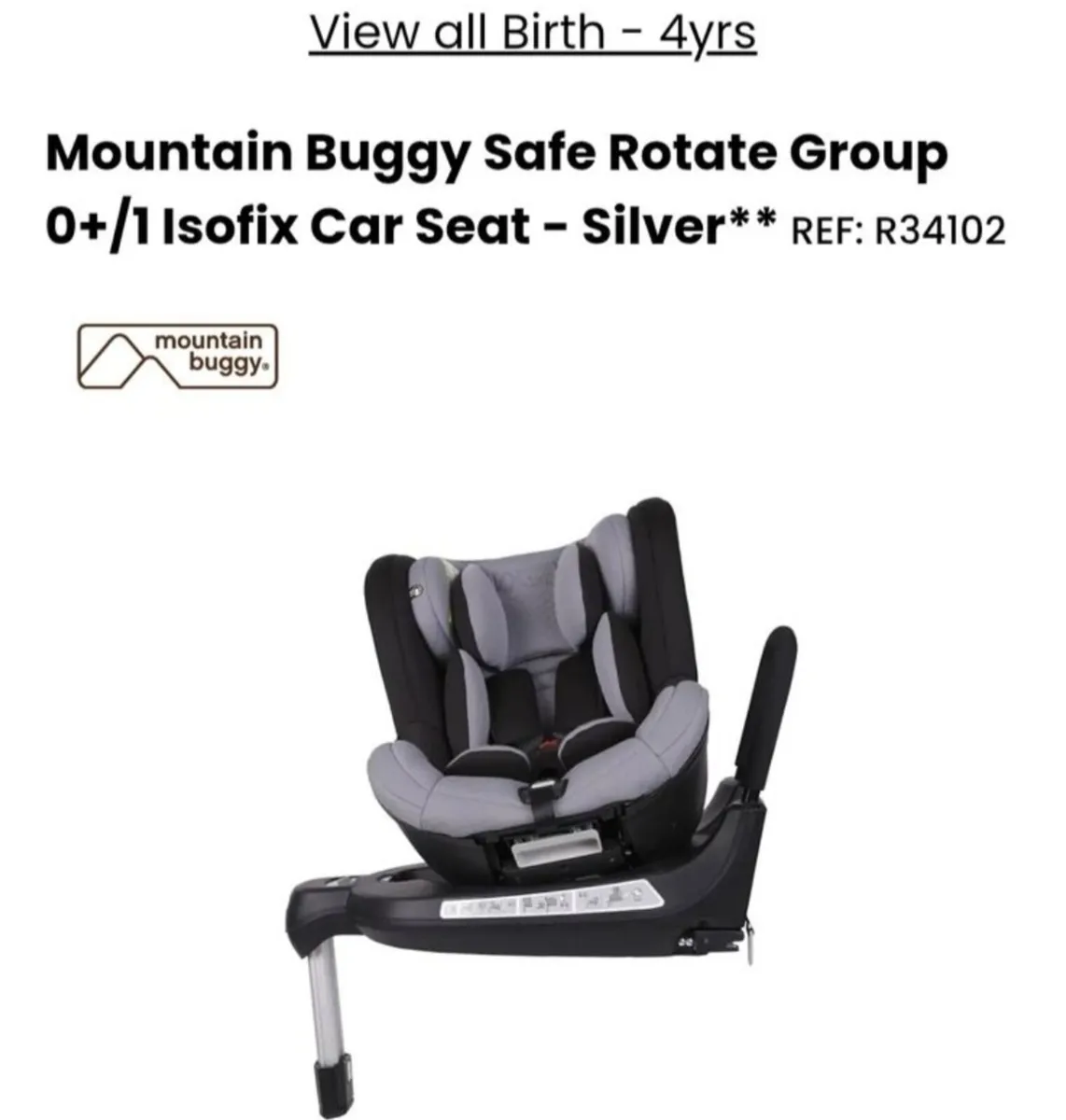 Mountain Buggy Safe Rotate Car Seat - Image 2