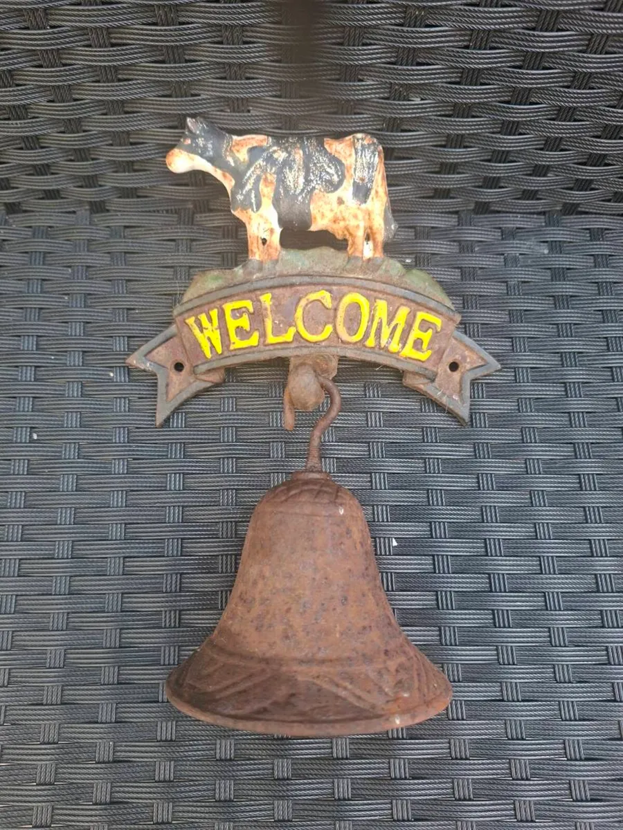 Vintage outdoor garden "WELCOME" cast iron Bell - Image 1