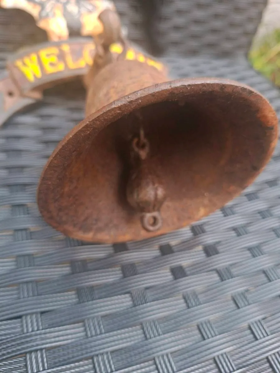 Vintage outdoor garden "WELCOME" cast iron Bell - Image 3