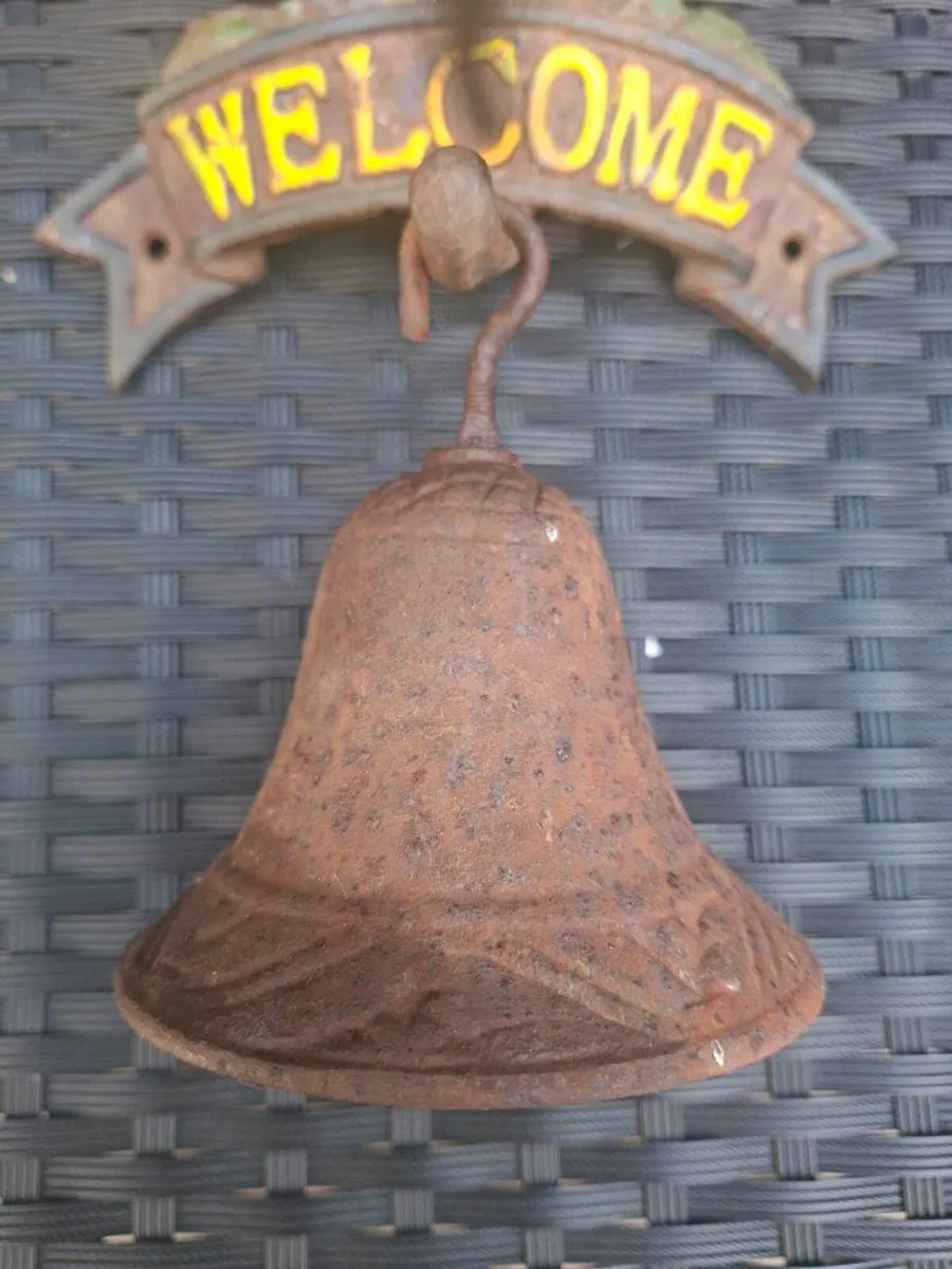 Vintage outdoor garden "WELCOME" cast iron Bell - Image 4