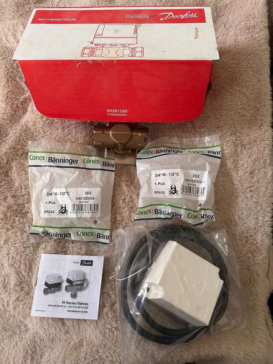 Danfoss 087N6602 H-Series ¾” Motorised Valve – Bra - Image 1