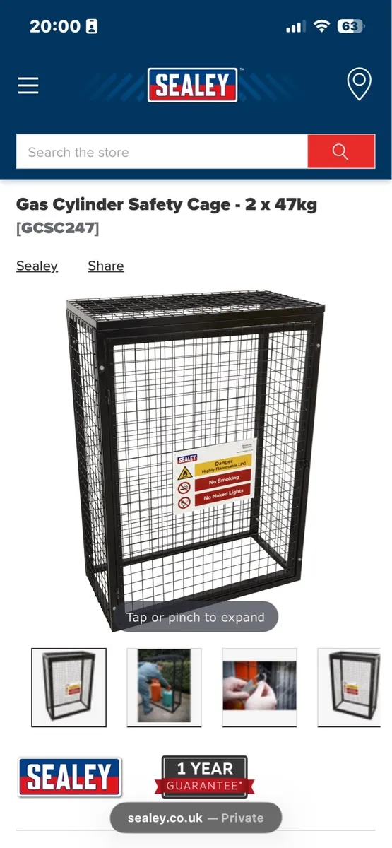Sealey gas bottle cage 2 47kg