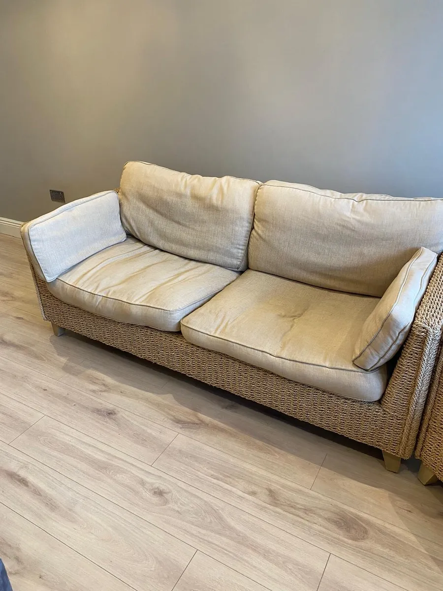 Marks and Spencer  wickerCounch and seat set with - Image 2