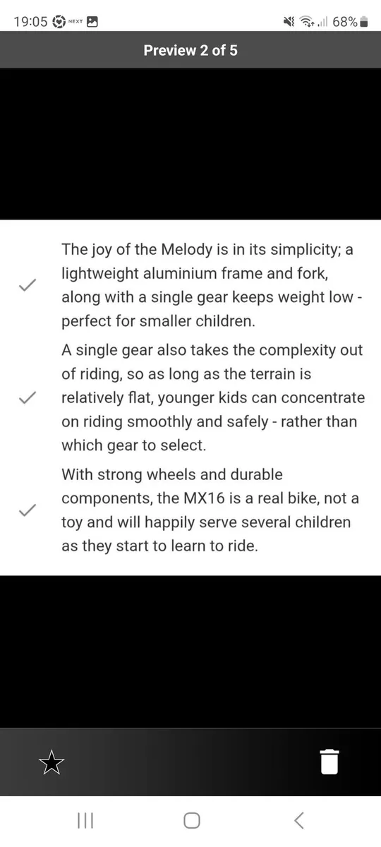 Ridgeback Melody 16inch Kids Bicycle - Image 2