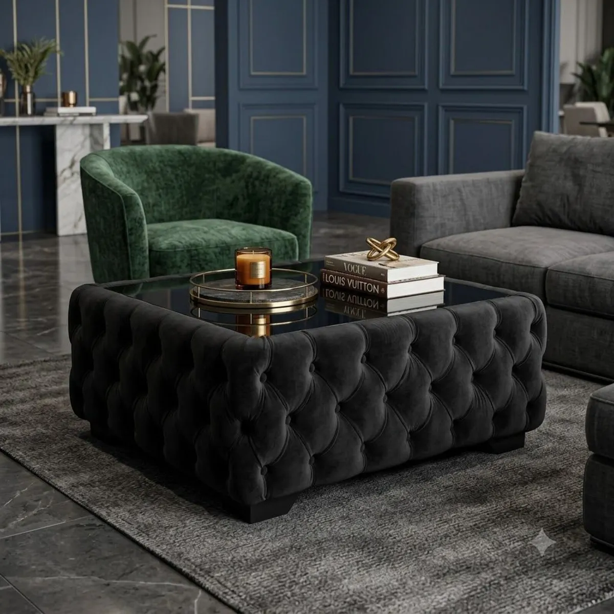 Chesterfield Coffee Table Rectangle 83x63x45 - Image 4