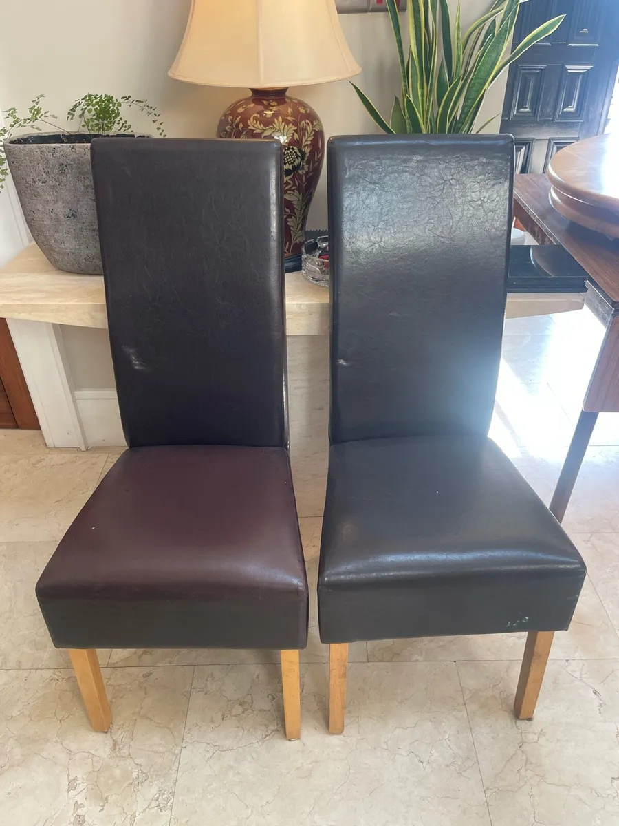 2 x Leather Kitchen Dining Chairs - Can Deliver