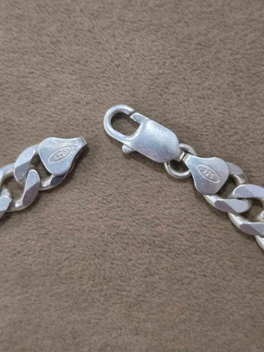 925 sterling silver curb chain 8mm x 22 inch - Image 2