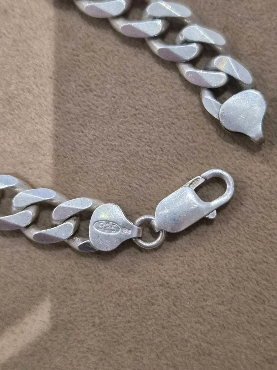 925 sterling silver curb bracelet 9mm x 7.5 inches - Image 2
