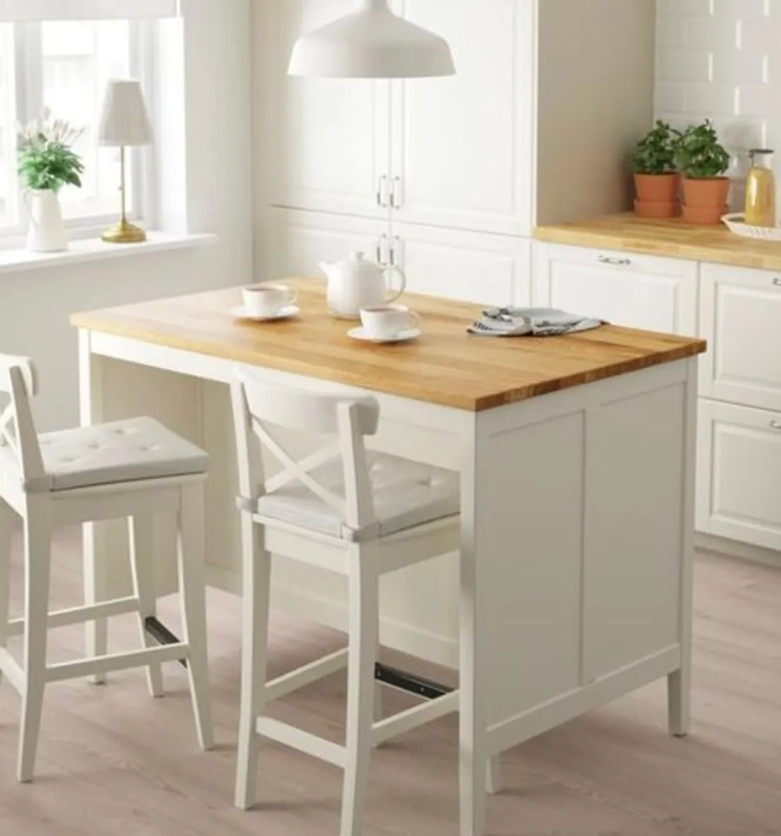 Tornviken Ikea Island And Sklum Bar Chairs (x2) - Image 4