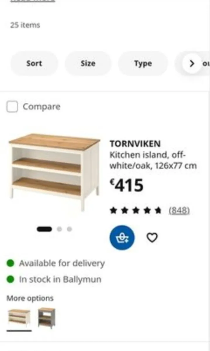 Tornviken Ikea Island And Sklum Bar Chairs (x2) - Image 1