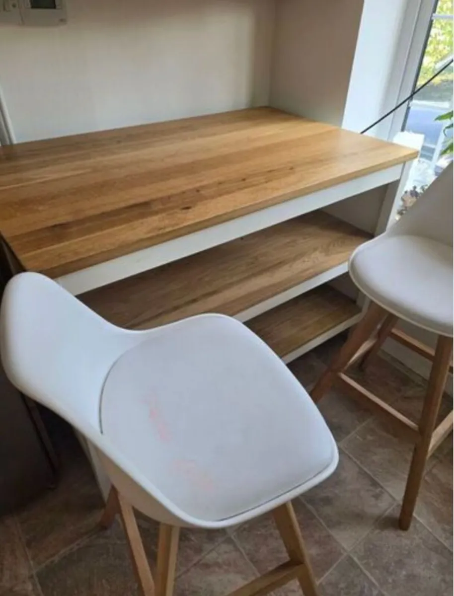 Tornviken Ikea Island And Sklum Bar Chairs (x2) - Image 3