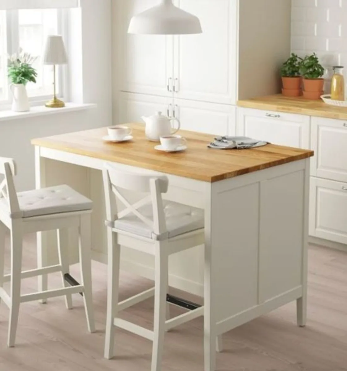 Tornviken Ikea Island And Sklum Bar Chairs (x2) - Image 4