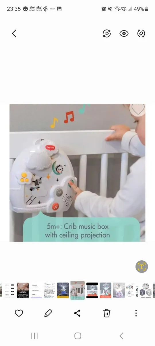 Tiny Love Magical Night 3in1 Mobile Cot Projector - Image 4