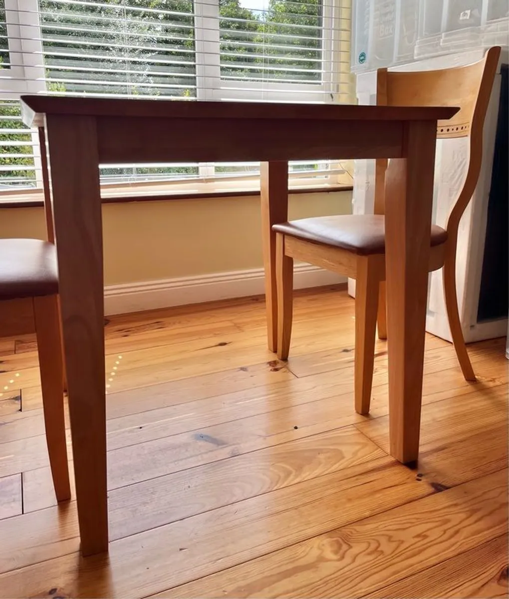 Pine table & two chairs - Image 2